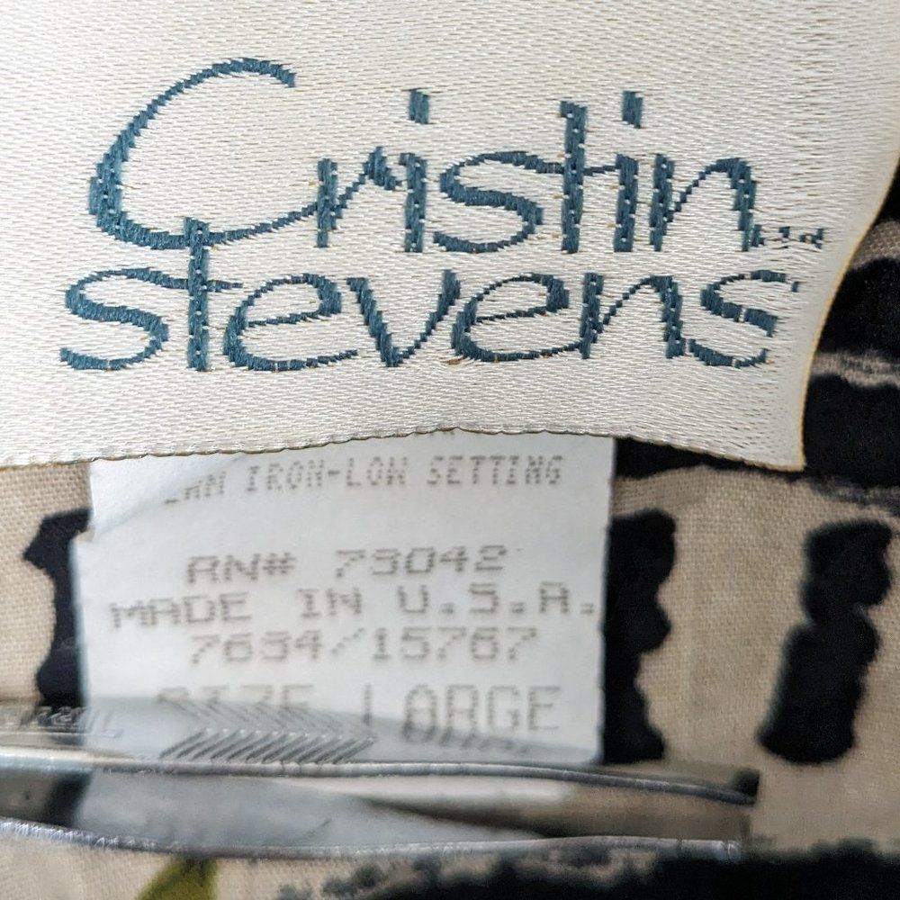 Vintage Cristin Stevens Floral Tribal Print Button Up Blouse - Large - BBQ Wear! - Picture 4 of 8